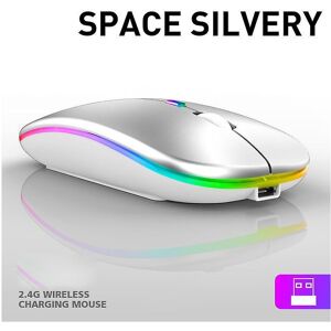 Unbranded (silver) Rechargeable 2.4G Wireless Mice Ultra Slim Silent Mouse 1600DPI RGB LED Unbranded (silver) Rechargeable 2.4G Wireless Mice Ultra Slim Silent Mouse 1600DPI RGB LED