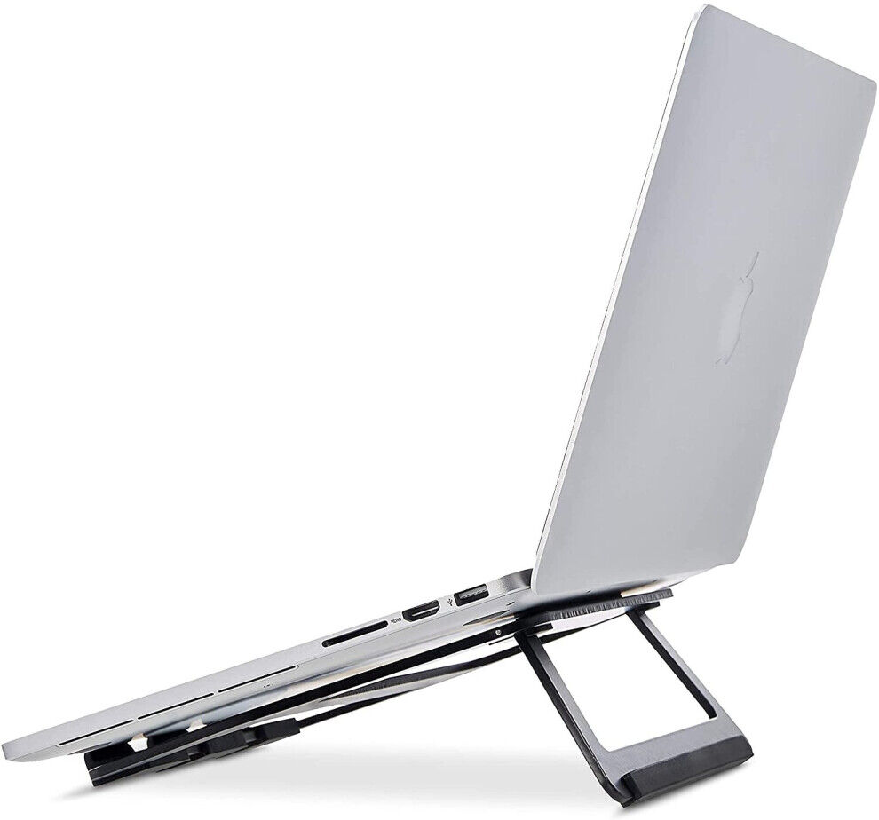 Amazon Basics Aluminium Foldable Laptop Stand for Laptops up to 33 cm (13"), Bla