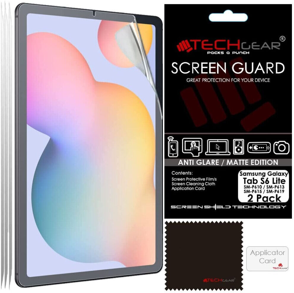 TECHGEAR 2 Pack Galaxy Tab S6 Lite 10.4" Anti Glare Screen Protectors (SM-P610 /