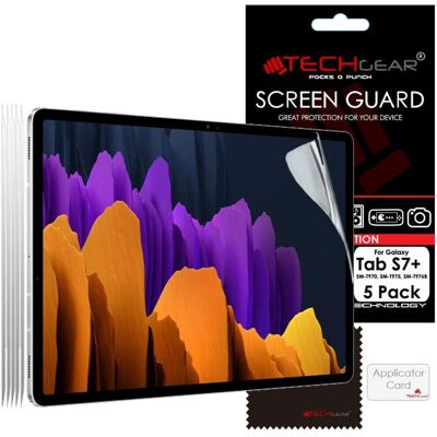 TECHGEAR Samsung Galaxy Tab S7 Plus 12.4 inch - Clear - 5-Pack Screen Protector TECHGEAR Samsung Galaxy Tab S7 Plus 12.4 inch - Clear - 5-Pack Screen Protector
