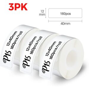 nobrand (3PK 12x40mm White) P15 Thermal Label Printer Similar as D11 D110 D101 Mini Labe nobrand (3PK 12x40mm White) P15 Thermal Label Printer Similar as D11 D110 D101 Mini Labe