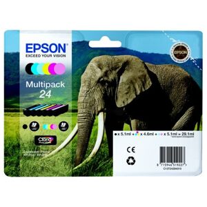 Epson C13T24284010 (24) Ink cartridge multi pack, 360 pages, 1x240pg + 5x360pg, Epson C13T24284010 (24) Ink cartridge multi pack, 360 pages, 1x240pg + 5x360pg,
