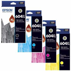 Epson 604XL Black Cyan Magenta Yellow 4 Ink Cartridge Toner Value Pack Epson 604XL Black Cyan Magenta Yellow 4 Ink Cartridge Toner Value Pack