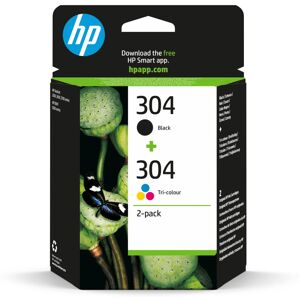 HP 304 Tri-colour and Black Original Ink Cartridge 3JB05AE, 2 Count (Pack of 1) HP 304 Tri-colour and Black Original Ink Cartridge 3JB05AE, 2 Count (Pack of 1)