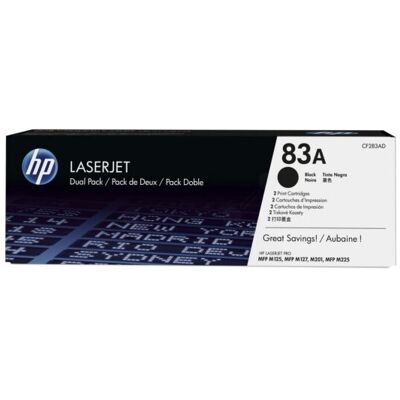 HP 83A Original LaserJet Toner Cartridge Black 2-pack CF283AD HP 83A Original LaserJet Toner Cartridge Black 2-pack CF283AD