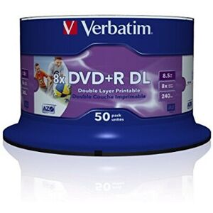 Verbatim 43703 8x Dual Layer Printable DVD+R - Spindle 50 Pack Verbatim 43703 8x Dual Layer Printable DVD+R - Spindle 50 Pack