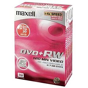Maxell DVD+RW RE-RECORDABLE 12PACK IN LIBRARY - 12 X 120 MIN VIDEO Maxell DVD+RW RE-RECORDABLE 12PACK IN LIBRARY - 12 X 120 MIN VIDEO