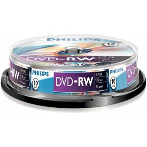 Philips - 4x Speed DVD-RW Blank DVDs - Spindle 10 Pack Philips - 4x Speed DVD-RW Blank DVDs - Spindle 10 Pack