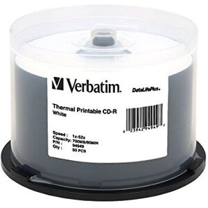 Verbatim CD-R 700MB 52X DataLifePlus White Thermal Printable - 50pk Sp Verbatim CD-R 700MB 52X DataLifePlus White Thermal Printable - 50pk Sp