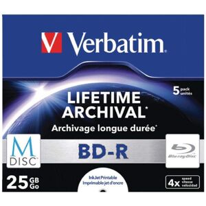 Verbatim 43823 25GB 4x M-Disc BD-R - 5 Pack Jewel Case Verbatim 43823 25GB 4x M-Disc BD-R - 5 Pack Jewel Case