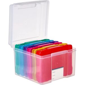 Matana 5"x7" Multicoloured Storage Box Photo & Crafts Organiser Including 6 Cases & Lab