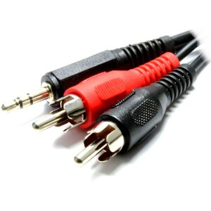 kenable 3.5mm Stereo Jack to 2 RCA Phono Plugs Audio Cable Lead Nickel 1m kenable 3.5mm Stereo Jack to 2 RCA Phono Plugs Audio Cable Lead Nickel 1m