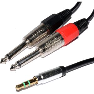 kenable 3.5mm Stereo Jack Plug to Twin 6.35mm MONO Plugs Low Noise Cable 3m kenable 3.5mm Stereo Jack Plug to Twin 6.35mm MONO Plugs Low Noise Cable 3m
