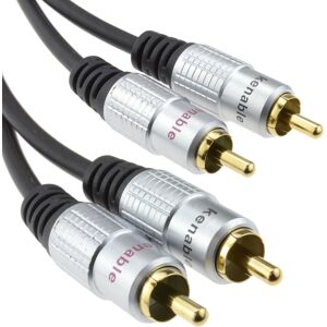 kenable Pro Audio Metal 2 x RCA Phono Plugs to Plugs Cable Lead Gold 1m kenable Pro Audio Metal 2 x RCA Phono Plugs to Plugs Cable Lead Gold 1m
