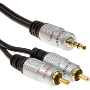 kenable Pro Audio Metal 3.5mm Stereo Jack to 2 RCA Phono Plugs Cable Gold 1m kenable Pro Audio Metal 3.5mm Stereo Jack to 2 RCA Phono Plugs Cable Gold 1m