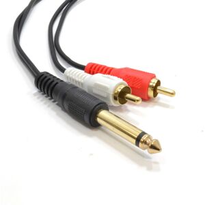 kenable 6.35mm Mono Jack Plug to Phono RCA Plugs SCREENED Audio Cable 2m kenable 6.35mm Mono Jack Plug to Phono RCA Plugs SCREENED Audio Cable 2m