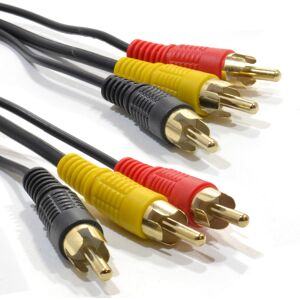 kenable TRIPLE RCA Phono Plugs to Plugs COMPOSITE & Audio Cable Lead 20m GOLD kenable TRIPLE RCA Phono Plugs to Plugs COMPOSITE & Audio Cable Lead 20m GOLD