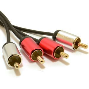 kenable Aluminium PRO 2 x RCA Twin Phono Plugs Stereo Audio Cable Gold Lead 2m kenable Aluminium PRO 2 x RCA Twin Phono Plugs Stereo Audio Cable Gold Lead 2m