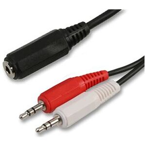 kenable 3.5mm Jack Socket To Twin Jack Plugs Cable Speakers to Two PCs 1.8m kenable 3.5mm Jack Socket To Twin Jack Plugs Cable Speakers to Two PCs 1.8m