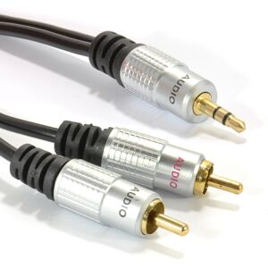 kenable Pro Audio Metal 3.5mm Stereo Jack to 2 RCA Phono Plugs Cable Gold 3m kenable Pro Audio Metal 3.5mm Stereo Jack to 2 RCA Phono Plugs Cable Gold 3m