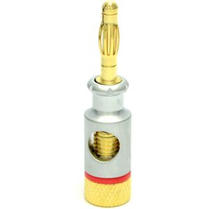 kenable HQ 4mm Banana Plugs for 6mm Speaker Cable Connections Silver & Red kenable HQ 4mm Banana Plugs for 6mm Speaker Cable Connections Silver & Red