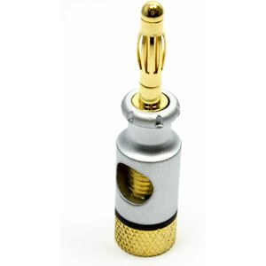 kenable HQ 4mm Banana Plugs for 6mm Speaker Cable Connections Silver & Black kenable HQ 4mm Banana Plugs for 6mm Speaker Cable Connections Silver & Black