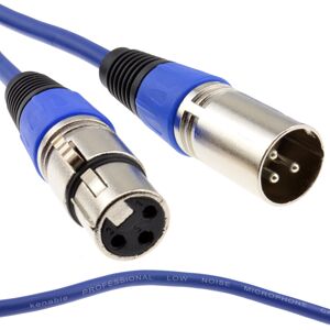 kenable XLR Microphone Lead Male to Female Audio Cable BLUE 0.5m 50cm kenable XLR Microphone Lead Male to Female Audio Cable BLUE 0.5m 50cm