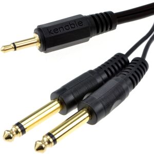 kenable 3.5mm MONO Jack Plug to TWIN 6.35mm MONO Jack Plugs Cable 1m kenable 3.5mm MONO Jack Plug to TWIN 6.35mm MONO Jack Plugs Cable 1m