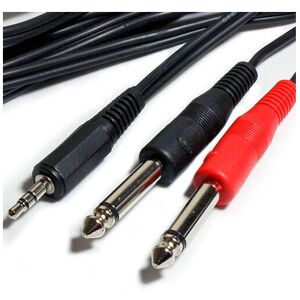 Loops 3m 3.5mm Stereo Male to 2x 6.35mm 1/4" Mono Plug Jack Cable Lead Mixer Splitter Loops 3m 3.5mm Stereo Male to 2x 6.35mm 1/4" Mono Plug Jack Cable Lead Mixer Splitter