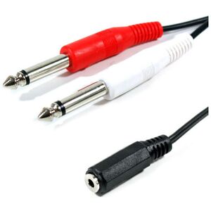 Loops 0.5m 3.5mm Stereo Socket to 2x 6.35mm 1/4" Mono Plug Cable Lead Dual Twin Jack A Loops 0.5m 3.5mm Stereo Socket to 2x 6.35mm 1/4" Mono Plug Cable Lead Dual Twin Jack A