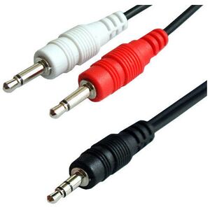 Loops 3m 3.5mm Stereo Plug to 2x Mono Jack Adapter Cable AUX Audio Line Splitter Lead Loops 3m 3.5mm Stereo Plug to 2x Mono Jack Adapter Cable AUX Audio Line Splitter Lead