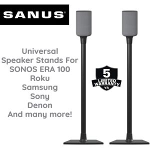 Sanus BSSU2 Speaker Stands Pair works with Roku, Sonos Era 100, Samsung, Sony, D Sanus BSSU2 Speaker Stands Pair works with Roku, Sonos Era 100, Samsung, Sony, D
