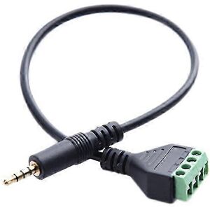 Unbranded Speaker adapter cable with 3.5 mm screw terminals, 4-conductor stereo TRRS male Unbranded Speaker adapter cable with 3.5 mm screw terminals, 4-conductor stereo TRRS male