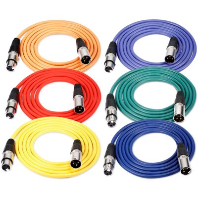 Neewer 6-Pack Audio Cables - 1m XLR Male to Female - Multicolor Neewer 6-Pack Audio Cables - 1m XLR Male to Female - Multicolor