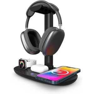 Unbranded Headphone Stand With Wireless Charger, 4 In 1 Charging Station Headset Holder Fo Unbranded Headphone Stand With Wireless Charger, 4 In 1 Charging Station Headset Holder Fo