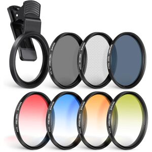 NEEWER 55MM CELLPHONE FILTER KIT (RED/ORANGE/YELLOW/BLUE/CPL/ND32/STAR LENS) NEEWER 55MM CELLPHONE FILTER KIT (RED/ORANGE/YELLOW/BLUE/CPL/ND32/STAR LENS)