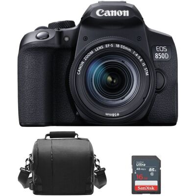 Canon 850D - Kit 18-55mm IS STM + SD 5GB + Bag Canon 850D - Kit 18-55mm IS STM + SD 5GB + Bag