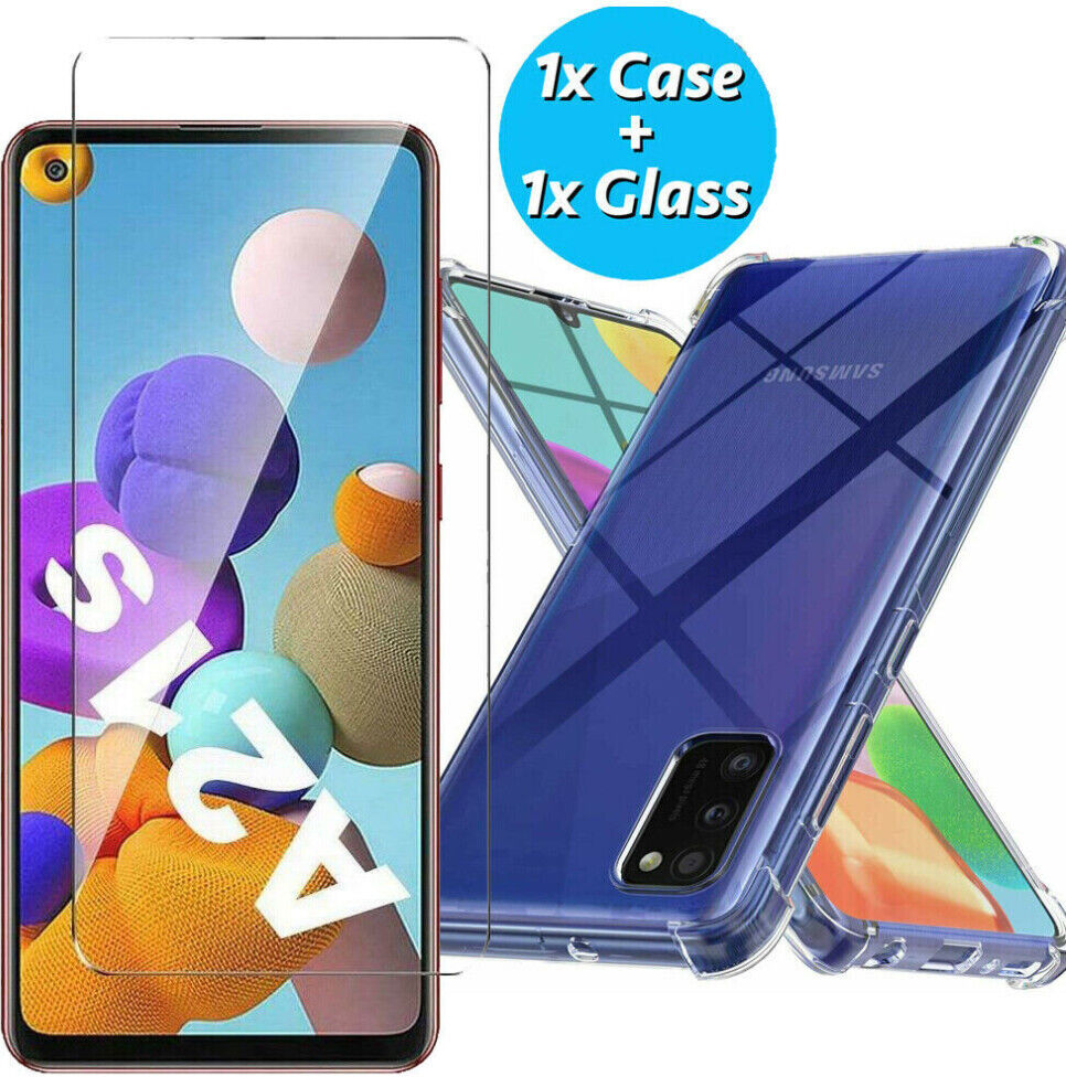 Reedax (Case and Glass) For Samsung Galaxy A21s Case & Tempered Glass Screen Protector