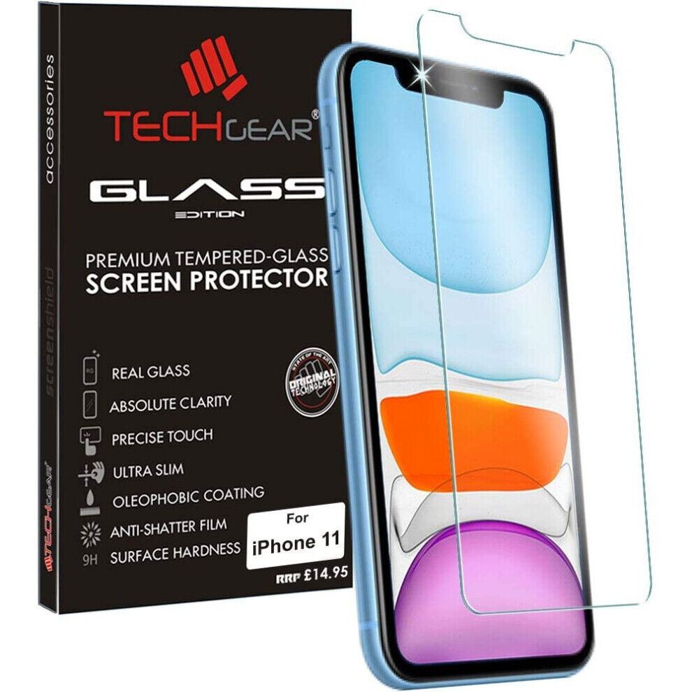 TECHGEAR GLASS Edition for iPhone 11, Tempered Glass Screen Protector Cover [9H