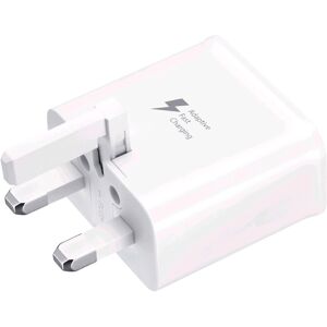 Unbranded 3Pin UK Wall Plug Adaptive Fast Charger 2 Amp For Samsung - White Unbranded 3Pin UK Wall Plug Adaptive Fast Charger 2 Amp For Samsung - White