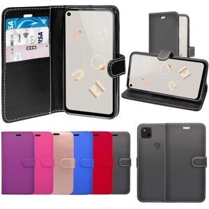 (Rose Gold) For Google Pixel 4a Wallet Flip PU Leather Pouch Case Cover (Rose Gold) For Google Pixel 4a Wallet Flip PU Leather Pouch Case Cover
