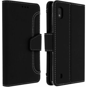 Avizar Wallet Folio Case with Stand for Samsung Galaxy A10 - Black Eco-Leather, Full Avizar Wallet Folio Case with Stand for Samsung Galaxy A10 - Black Eco-Leather, Full