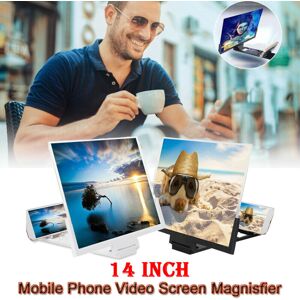 Unbranded (White) 14" Mobile Phone Screen Magnifier 3D HD Video Amplifier Folding Stand Br Unbranded (White) 14" Mobile Phone Screen Magnifier 3D HD Video Amplifier Folding Stand Br
