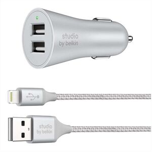 Belkin 2 Port Car Charger with 1.5 Metre Braided Charge Sync Lightning Cable Belkin 2 Port Car Charger with 1.5 Metre Braided Charge Sync Lightning Cable