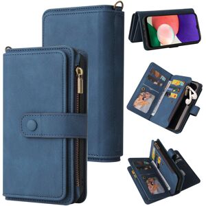 Samsung Galaxy A22 5G Case Wallet Flip Card Holder - Blue - Phone Case Samsung Galaxy A22 5G Case Wallet Flip Card Holder - Blue - Phone Case