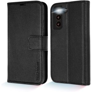 TECHGEAR Galaxy S22 Plus Leather Wallet Case, Genuine Leather Magnetic Flip [RFI TECHGEAR Galaxy S22 Plus Leather Wallet Case, Genuine Leather Magnetic Flip [RFI
