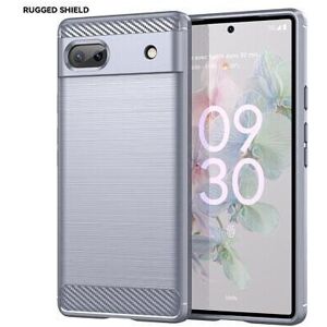 Romolux Google Pixel 6A Case Slim Carbon Fibre Shockproof Silicone Gel Phone Cover (Grey Romolux Google Pixel 6A Case Slim Carbon Fibre Shockproof Silicone Gel Phone Cover (Grey