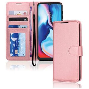 (Rose Gold) TECHGEAR Moto E7 Plus Leather Wallet Case, Flip Protective Case Cove (Rose Gold) TECHGEAR Moto E7 Plus Leather Wallet Case, Flip Protective Case Cove