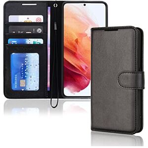 Techgear (Black) Samsung Galaxy S21 FE 5G Leather Wallet Case, Flip Protective Cover with Techgear (Black) Samsung Galaxy S21 FE 5G Leather Wallet Case, Flip Protective Cover with