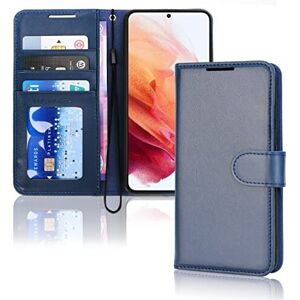 Techgear (Blue) Samsung Galaxy S21 FE 5G Leather Wallet Case, Flip Protective Cover with Techgear (Blue) Samsung Galaxy S21 FE 5G Leather Wallet Case, Flip Protective Cover with